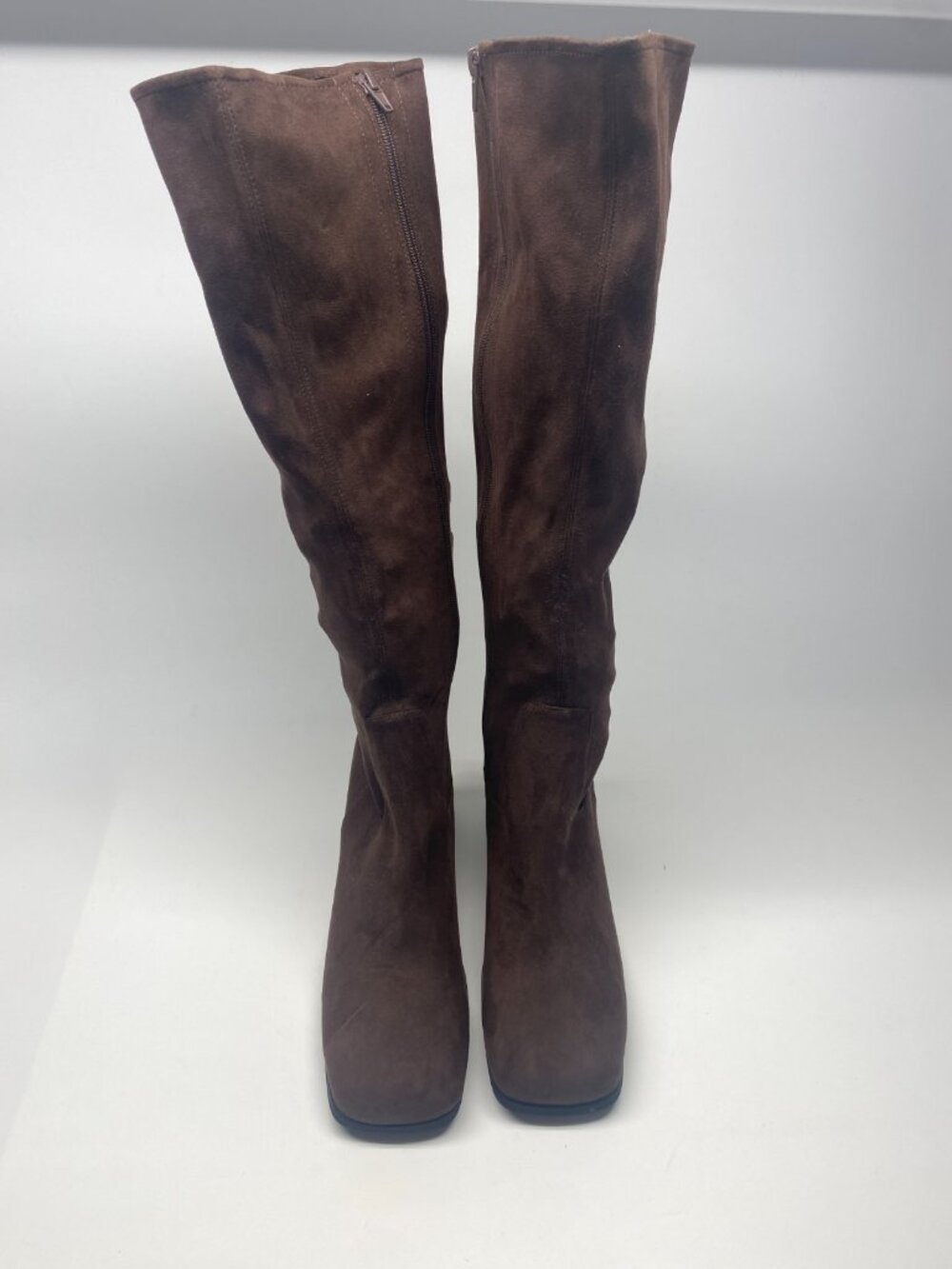 Jeffrey Campbell Womens HOTLAVA-K2 Brown Suede Tall Heel Boots Sz 11 - Picture 2 of 8